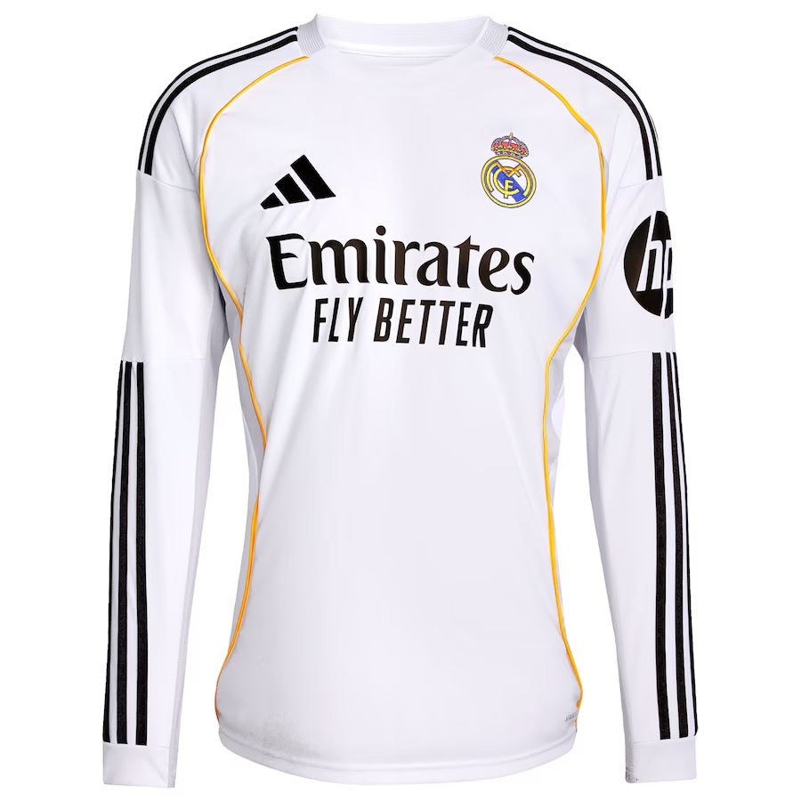 REAL MADRID HOME JERSEY LONG SLEEVE 2025/2026
